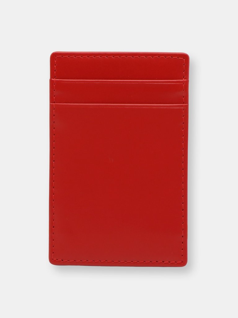 Ettinger Men's Card Leather Wallet - Red / Yellow