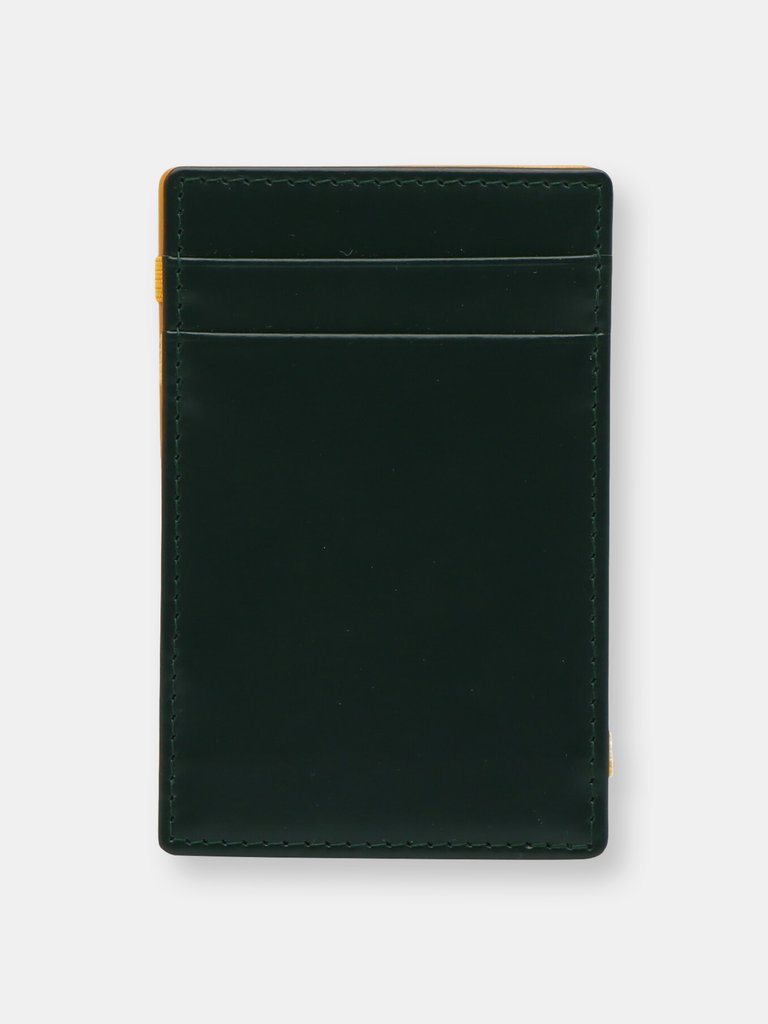 Ettinger Men's Card Leather Wallet - Green / Yellow