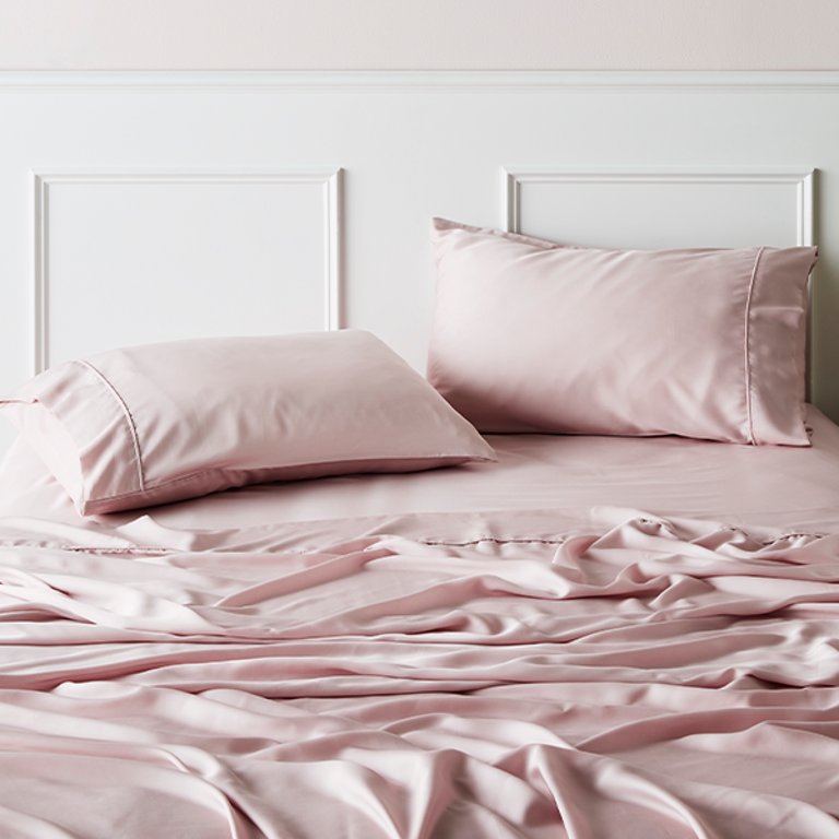 Signature Sateen Fitted Sheet - Rose