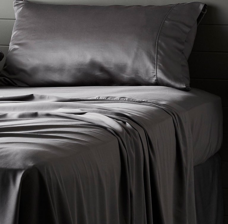Signature Sateen Fitted Sheet - Slate