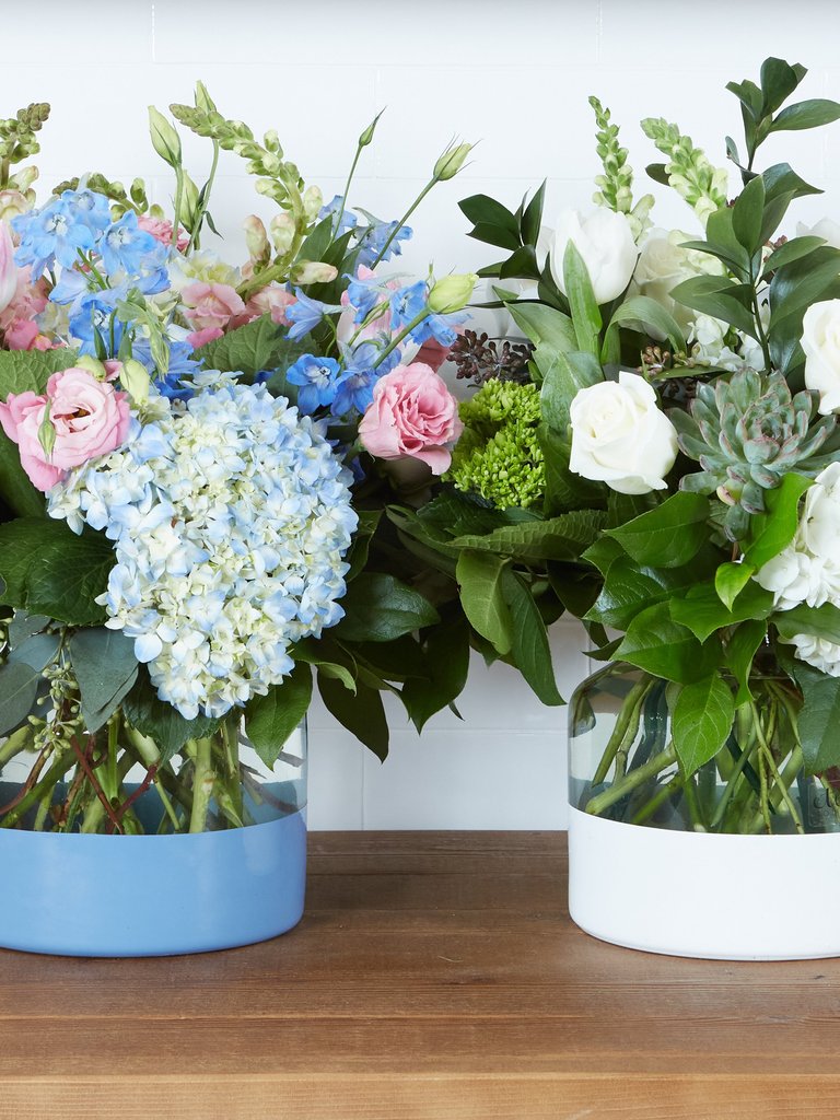 Denim Colorblock Flower Vase