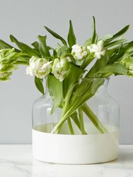 White Colorblock Flower Vase