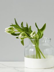 White Colorblock Flower Vase