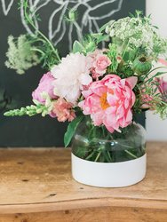 White Colorblock Flower Vase