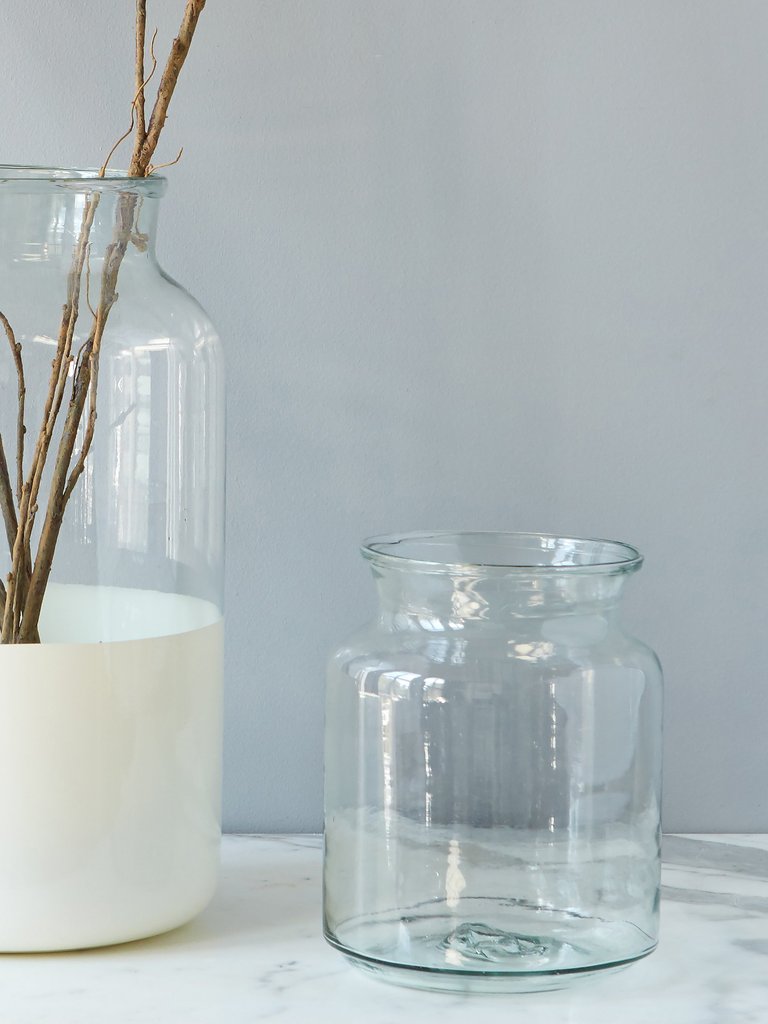 White Colorblock Mason Jar, Large