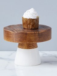 White Mod Block Cake Stand, Small