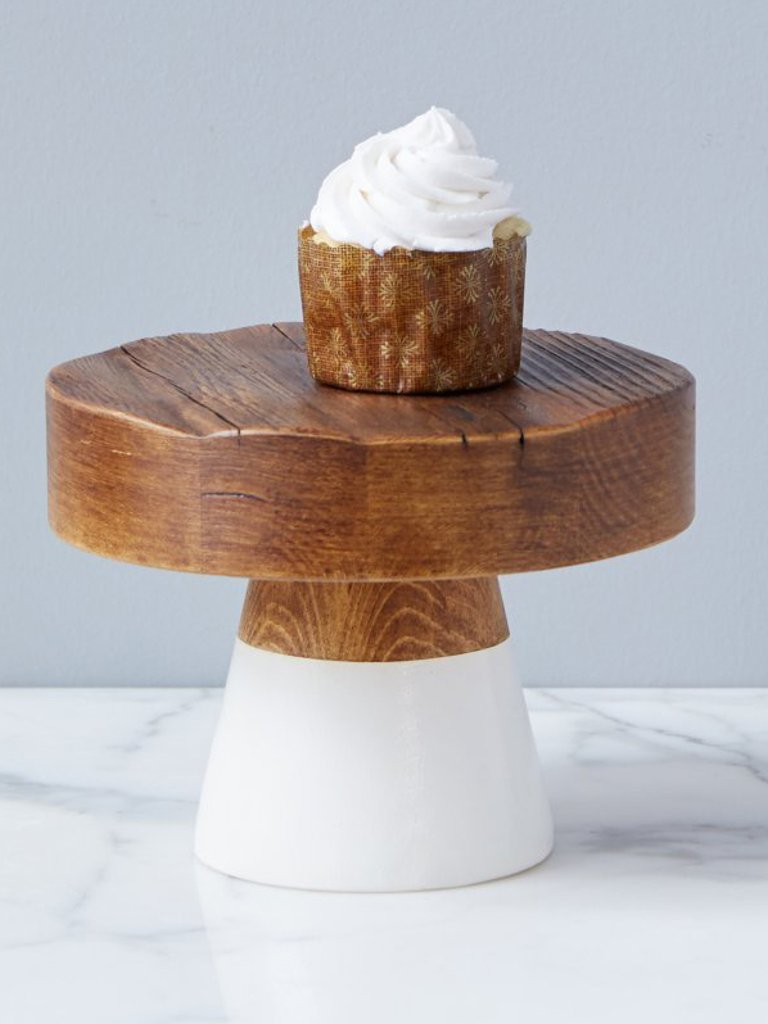 White Mod Block Cake Stand, Small