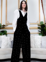 Brewster Jumpsuit - Black Velvet Pearl