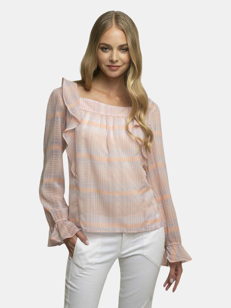 Brittany Blouse - Cotton Candy Plaid