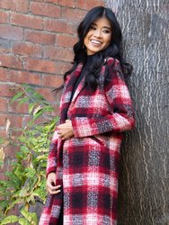 Coco Longline Plaid Coat