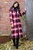 Coco Longline Plaid Coat - Red Plaid