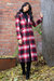 Coco Longline Plaid Coat - Red Plaid