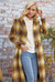 Coco Longline Plaid Coat - Yellow Plaid