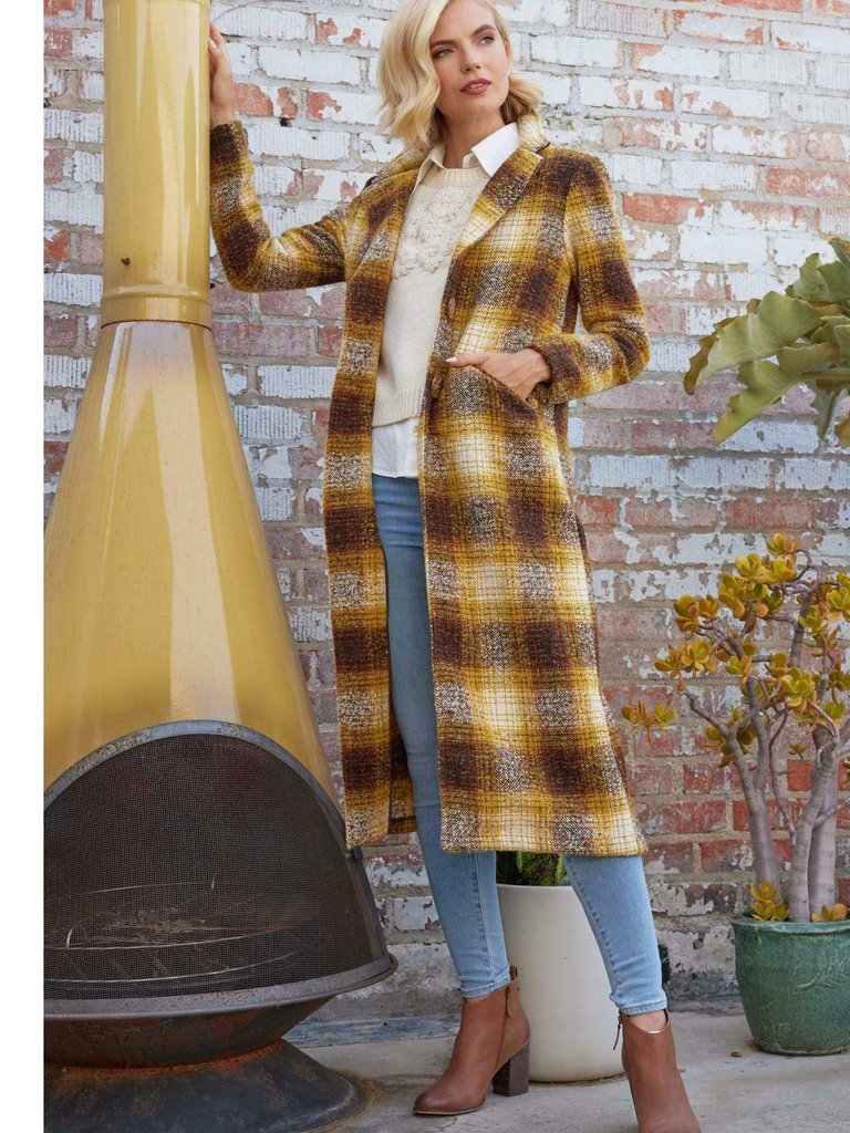 Coco Longline Plaid Coat