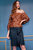Copper Teal Tweed Pencil Skirt - Copper Teal Tweed