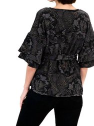 Laszlo Top - Black Floral