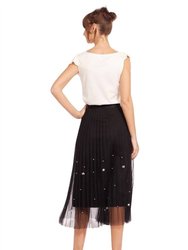 Lila Pearl Tulle Skirt - Black