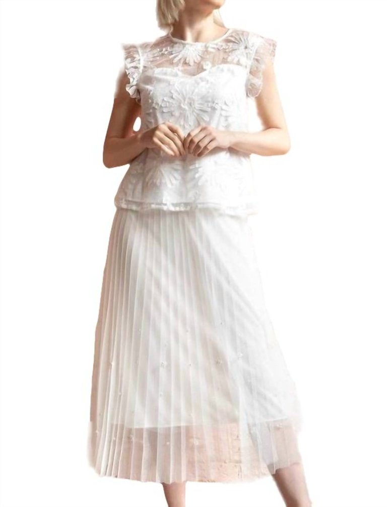 Lila Pearl Tulle Skirt - Ivory - Ivory