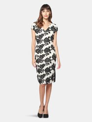 Loma Dress in Black & White Bat Orchid