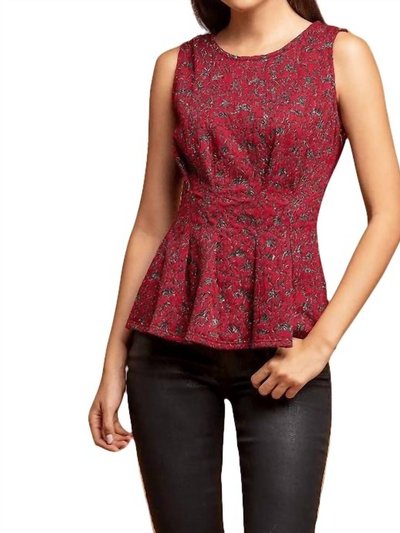 Eva Franco Metallic Peplum Top - Burgundymotif product