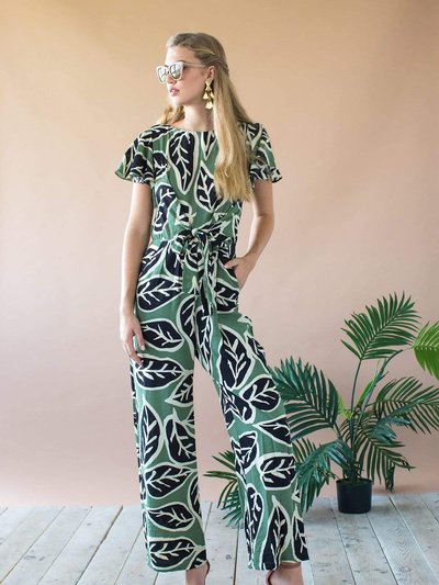 Eva Franco Miranda Jumpsuit With Tie Waist and Flutter Sleeves product
