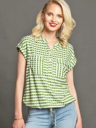 Nico Gingham Top - Green