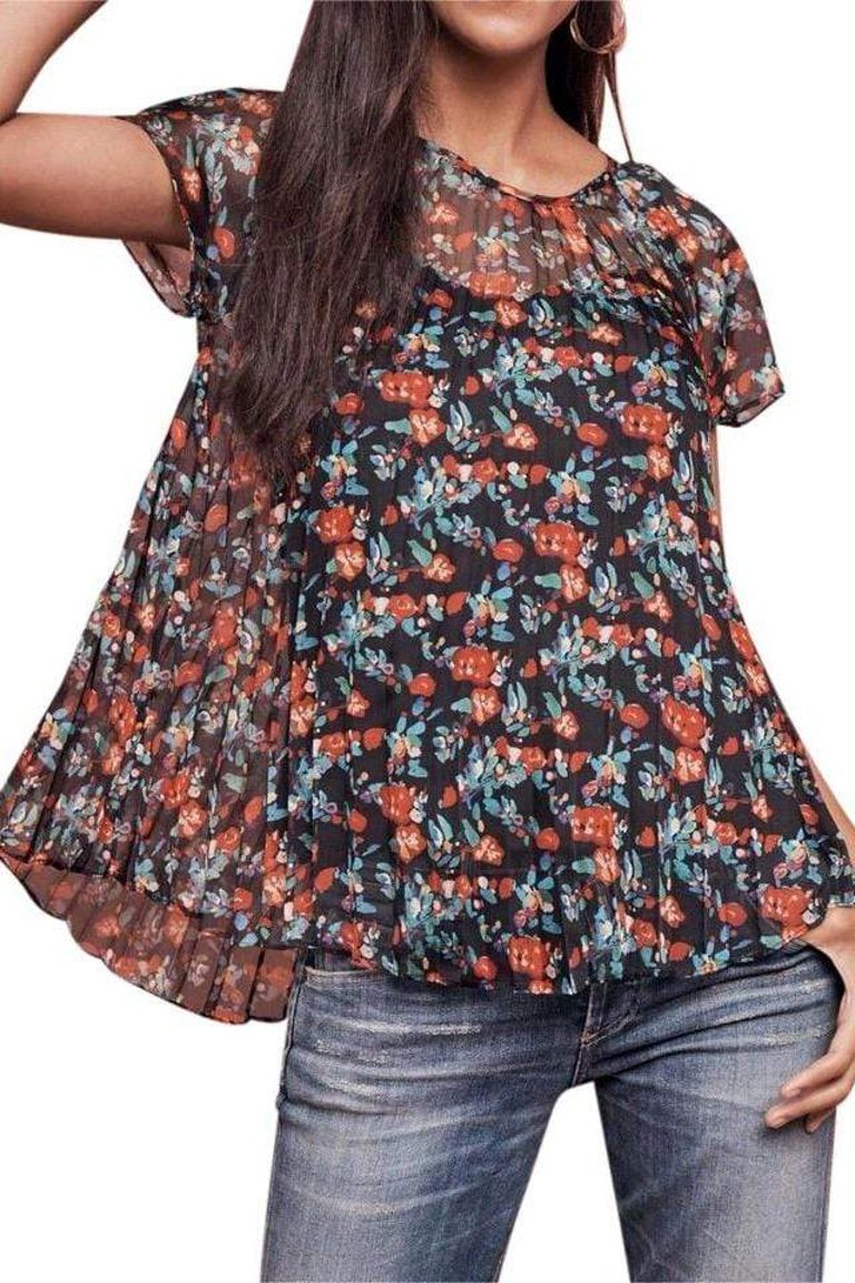 Pleated Top - Multi Floral