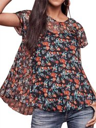 Pleated Top - Multi Floral
