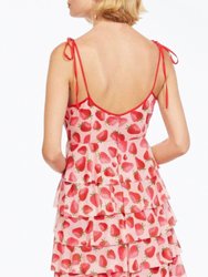 Rada Tiered Mesh Mini Dress In Strawberry Fields