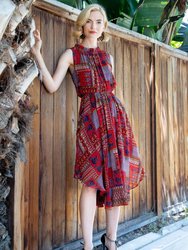 Santal Dress - Patchwork Pleated - Multi