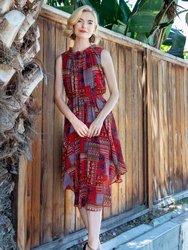 Santal Dress - Patchwork Pleated