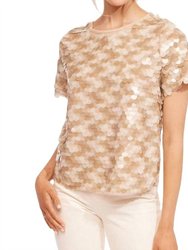 Sequin Tee - Taupe - Taupe