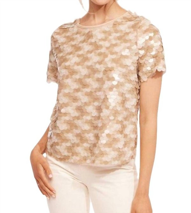 Sequin Tee - Taupe - Taupe