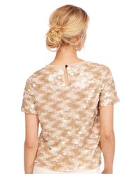Sequin Tee - Taupe