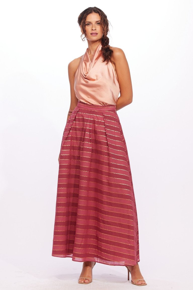 Striped Ball Skirt - Red