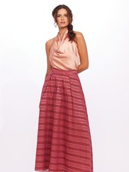 Striped Ball Skirt - Red