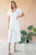 Sue Ellen Lantern Sleeve Midi Dress - White Nights Geo Cutwork Lace - White