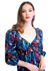 Tropical Sweetheart Blouse - Midnight Jungle - Midnight Jungle