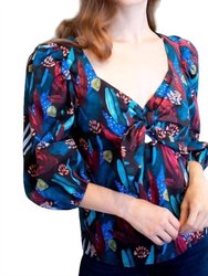 Tropical Sweetheart Blouse - Midnight Jungle