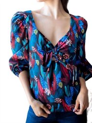 Tropical Sweetheart Blouse - Midnight Jungle