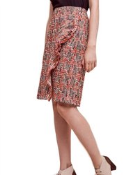 Tweed Pencil Skirt - Red