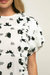 Zoe Top - Black and White Cotton Daisy 3D petal