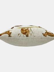 Evans Lichfield Country Hare Throw Pillow Cover - Cream/Brown