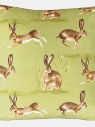 Evans Lichfield Country Hare Throw Pillow Cover - Sage - Sage