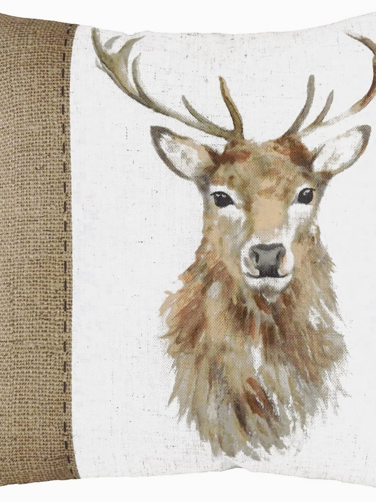 Evans Lichfield Hessian Stag Cushion Cover