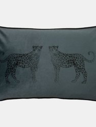 Evans Lichfield Savannah Leopard Throw Pillow Cover (Petrol) (50cm x 30cm) - Petrol