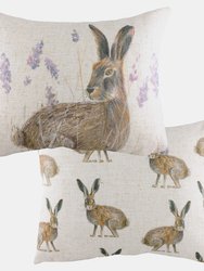 Evans Lichfield Standing Hare Throw Pillow Cover (Multicolored) (43cm x 33cm)