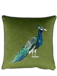 Peacock Throw Pillow Cover - Olive - Olive