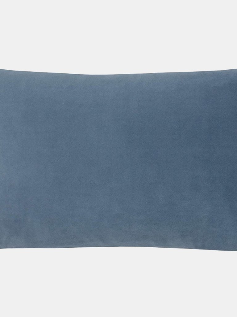 Sunningdale Velvet Rectangular Throw Pillow Cover - China Blue - China Blue