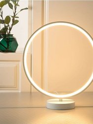 13.8 in. Circular RGB Table Lamp With Remote Control - White